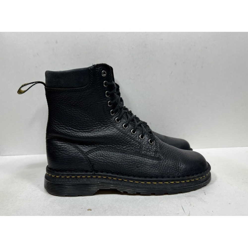 Dr. Martens Vincent Black Leather Boots Men's Size 10 Pebbled Lace Up